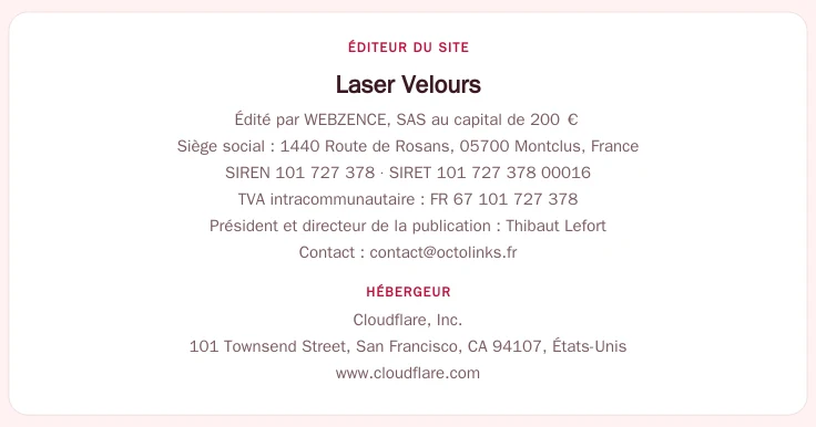 Coordonnées légales de l&rsquo;éditeur et de l&rsquo;hébergeur du site